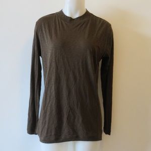 NWT SHINE BROWN MOCK NECK LONG SLEEVE T-SHIRT XS